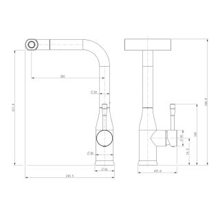 Смеситель для кухни Splenka S206.49.03 с мультифункциональным изливом золотой сатин
